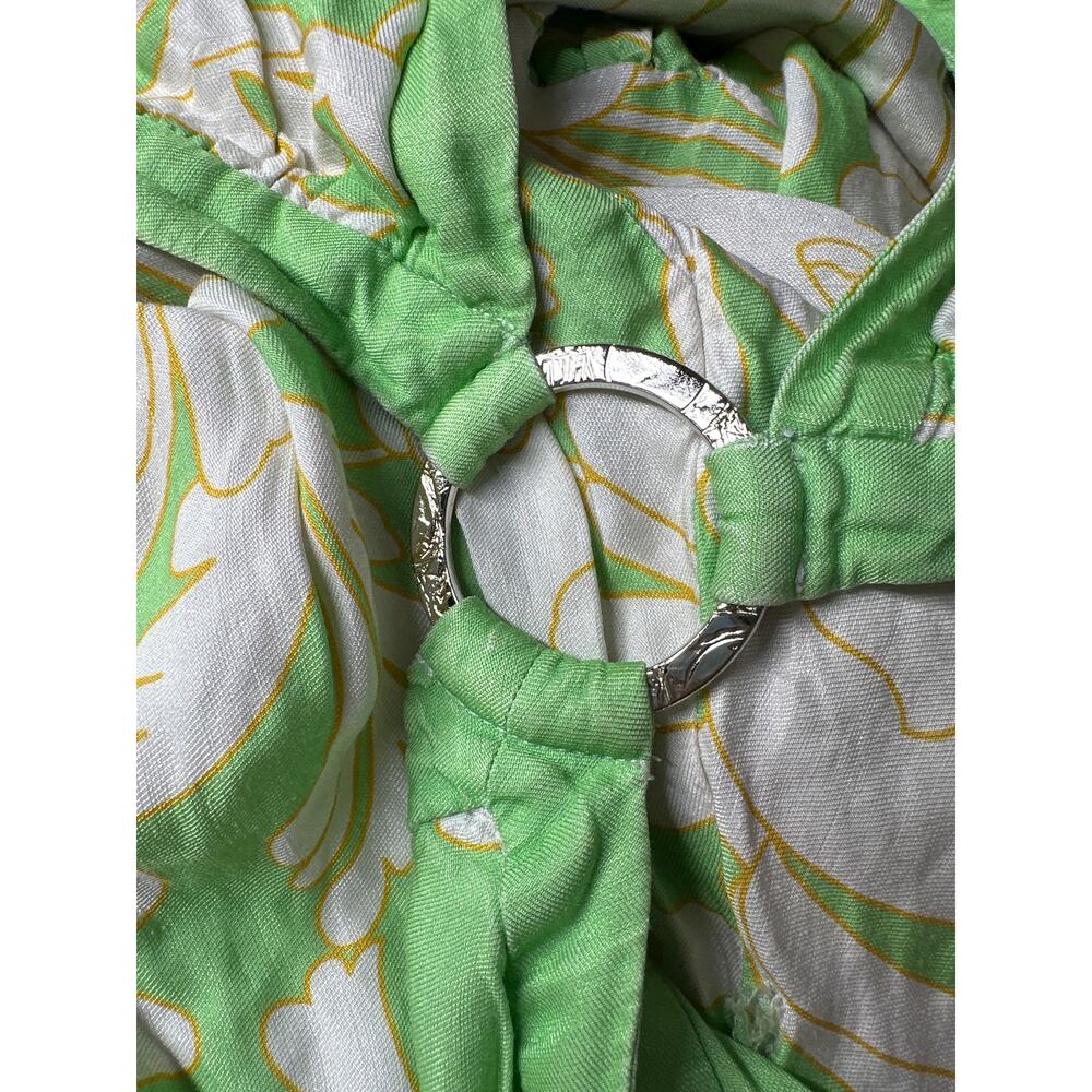 Sandro Ludmila Dress Linen Blend Floral Sleeveless Cutout Maxi Green 36 US 2-4 - Picture 9 of 12